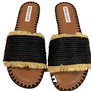 Chelsea and Violet Boho Rattan Sandals Womens 8M